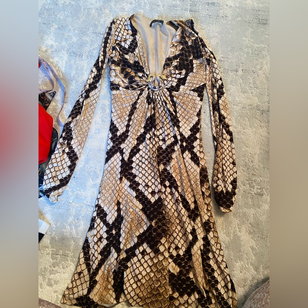 Roberto cavalli snake print dress